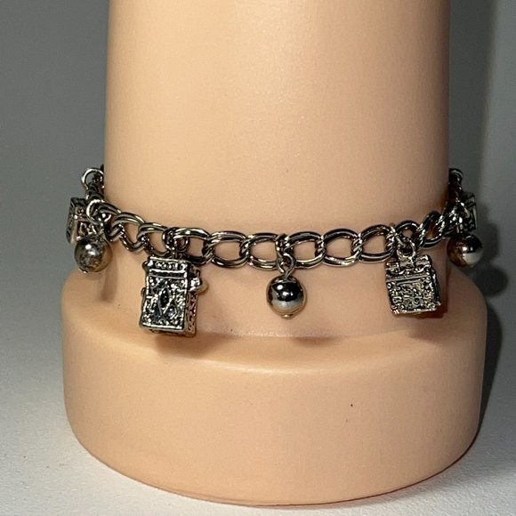 GHS Signed Sterling Silver Charm Bracelet with Charms SeidenGang - Picture 9 of 11